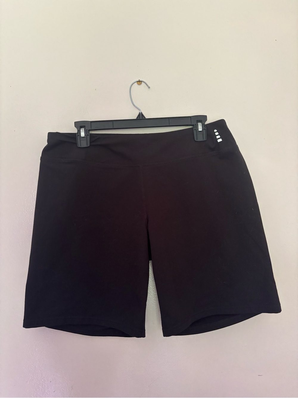Lands' End Black Bike Shorts with Subtle Reflective Detail
